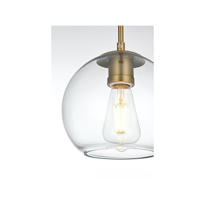 Baxter 8 Inch Pendant Clear Shade in Satin Gold
