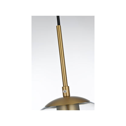 Baxter 8 Inch Pendant Clear Shade in Satin Gold