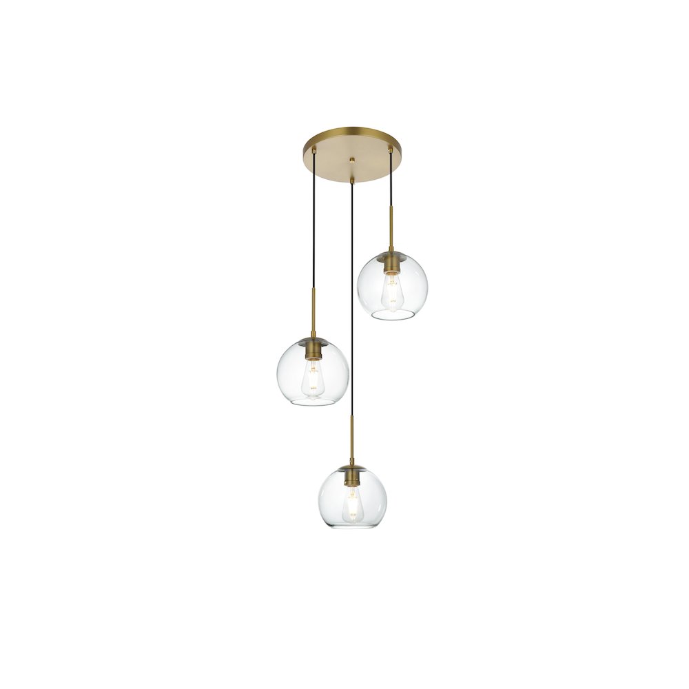 Baxter 18 Inch Flush Mount Clear Shade in Satin Gold