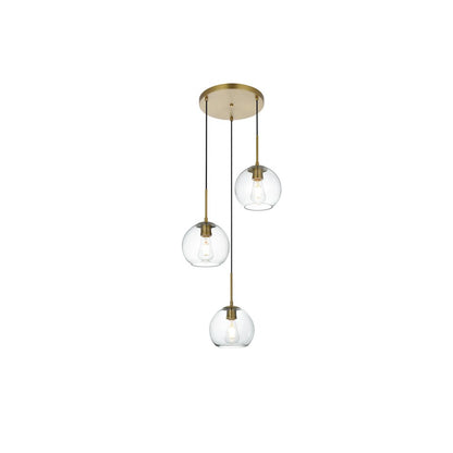 Baxter 18 Inch Flush Mount Clear Shade in Satin Gold