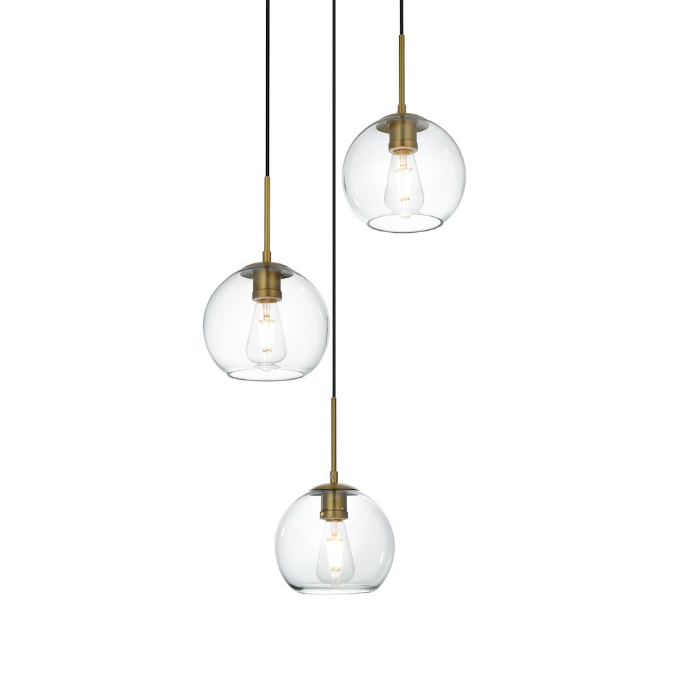 Baxter 18 Inch Flush Mount Clear Shade in Satin Gold
