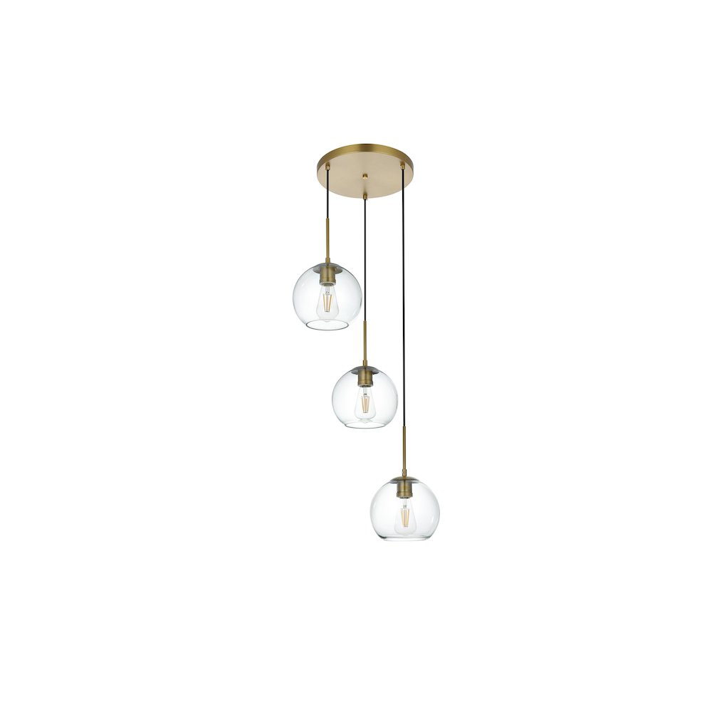 Baxter 18 Inch Flush Mount Clear Shade in Satin Gold