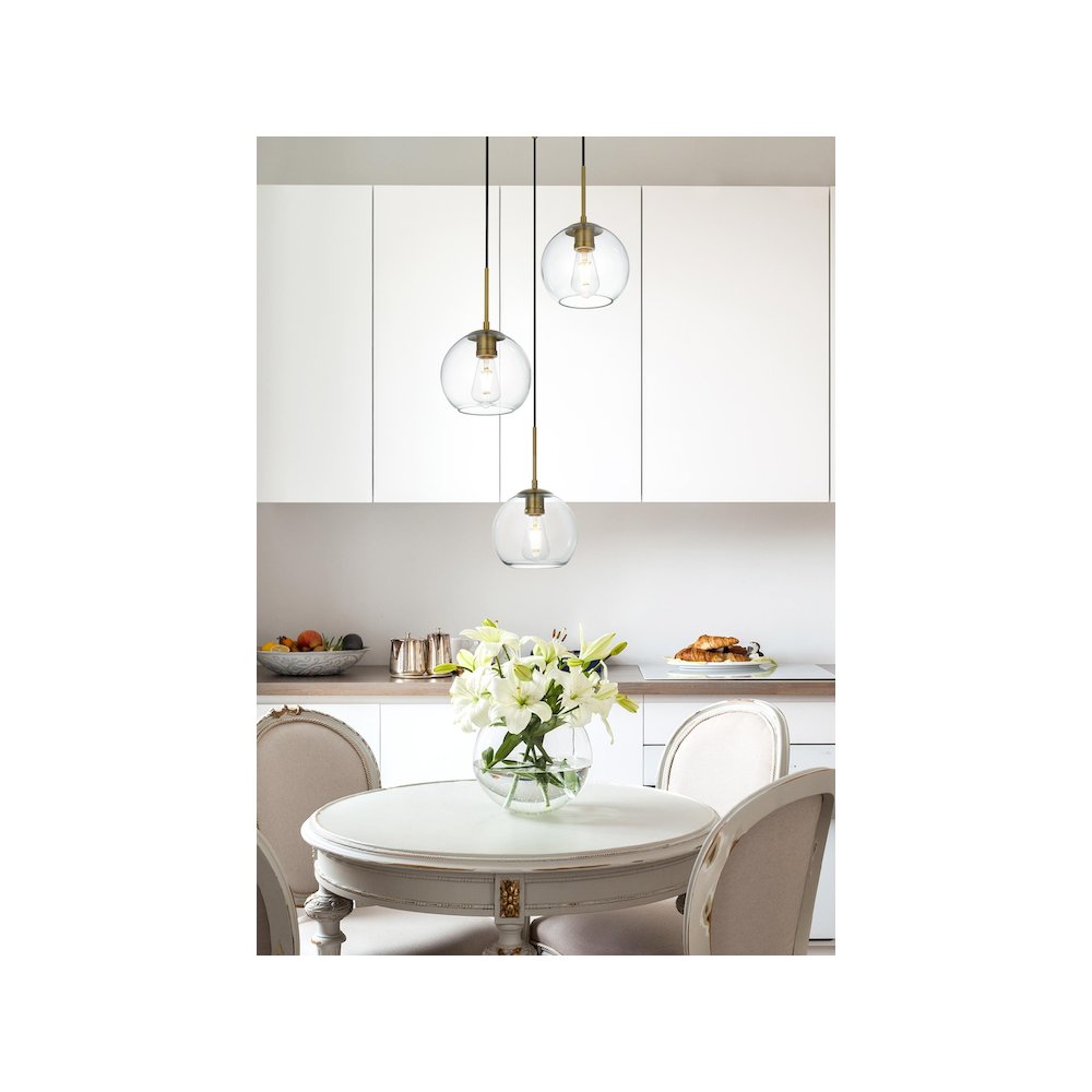 Baxter 18 Inch Flush Mount Clear Shade in Satin Gold
