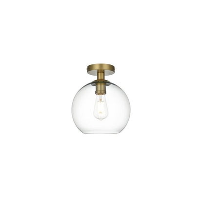 Baxter 18 Inch Flush Mount Clear Shade in Satin Gold