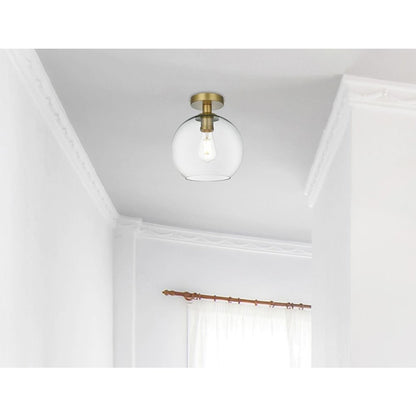 Baxter 18 Inch Flush Mount Clear Shade in Satin Gold