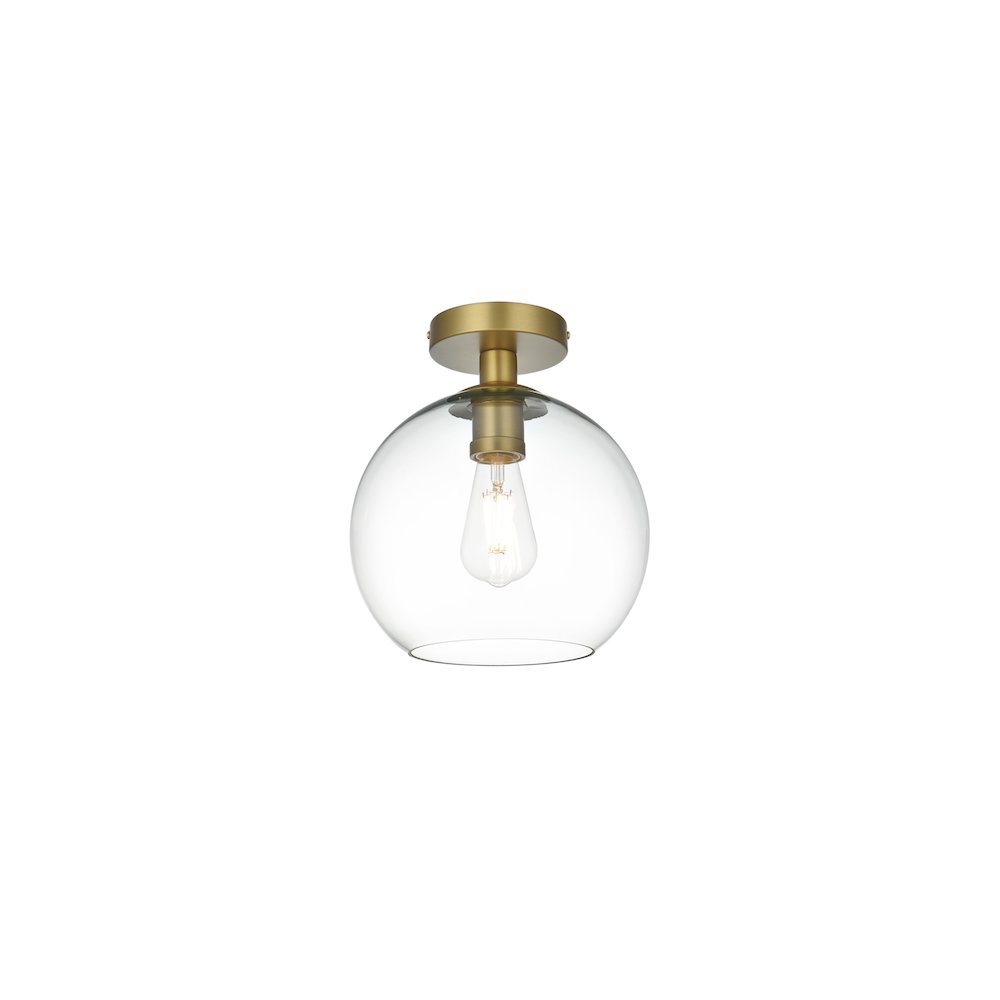 Baxter 18 Inch Flush Mount Clear Shade in Satin Gold
