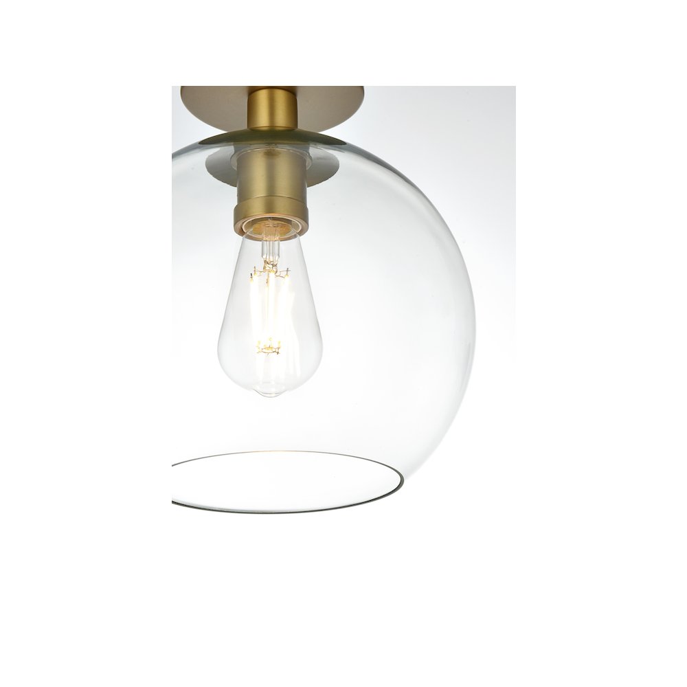Baxter 18 Inch Flush Mount Clear Shade in Satin Gold