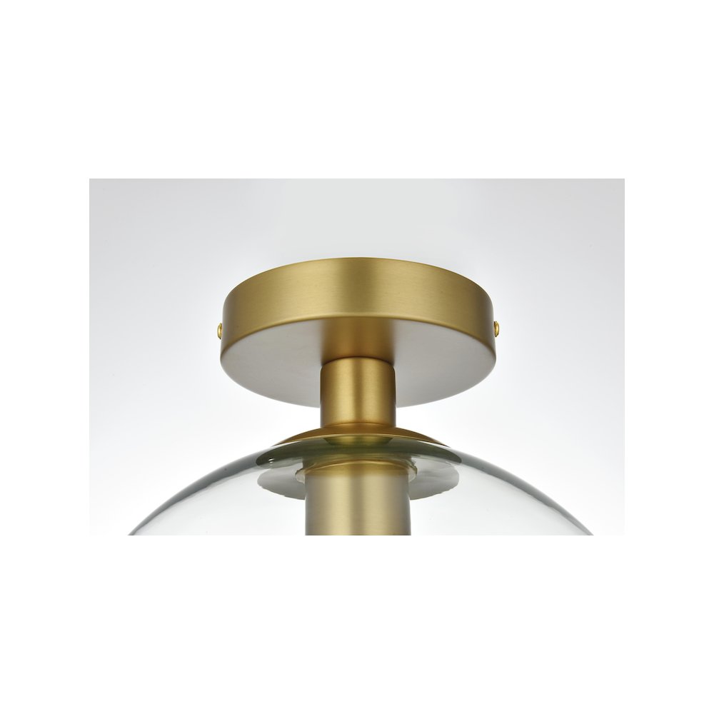 Baxter 18 Inch Flush Mount Clear Shade in Satin Gold