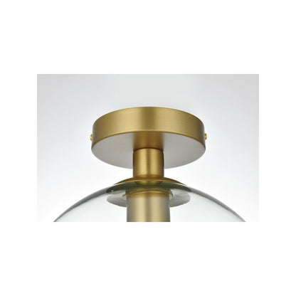 Baxter 18 Inch Flush Mount Clear Shade in Satin Gold