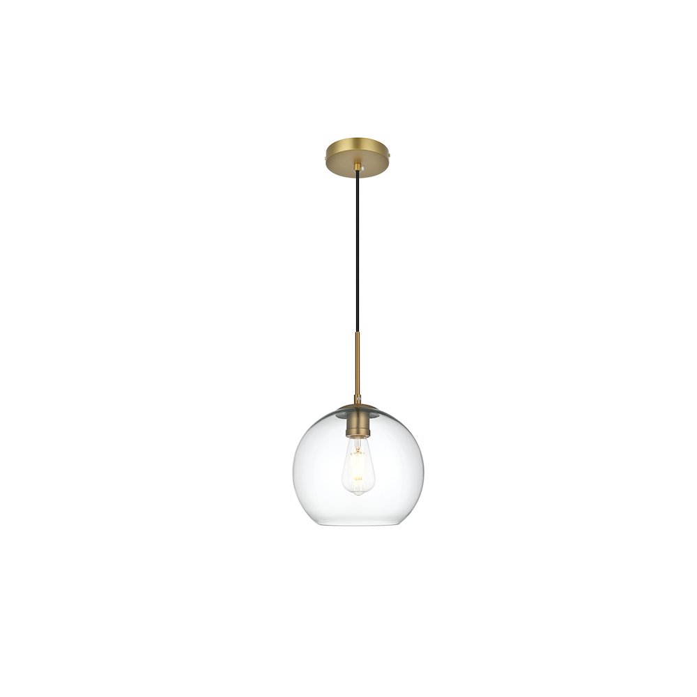Baxter 10 Inch Pendant Clear Shade in Satin Gold