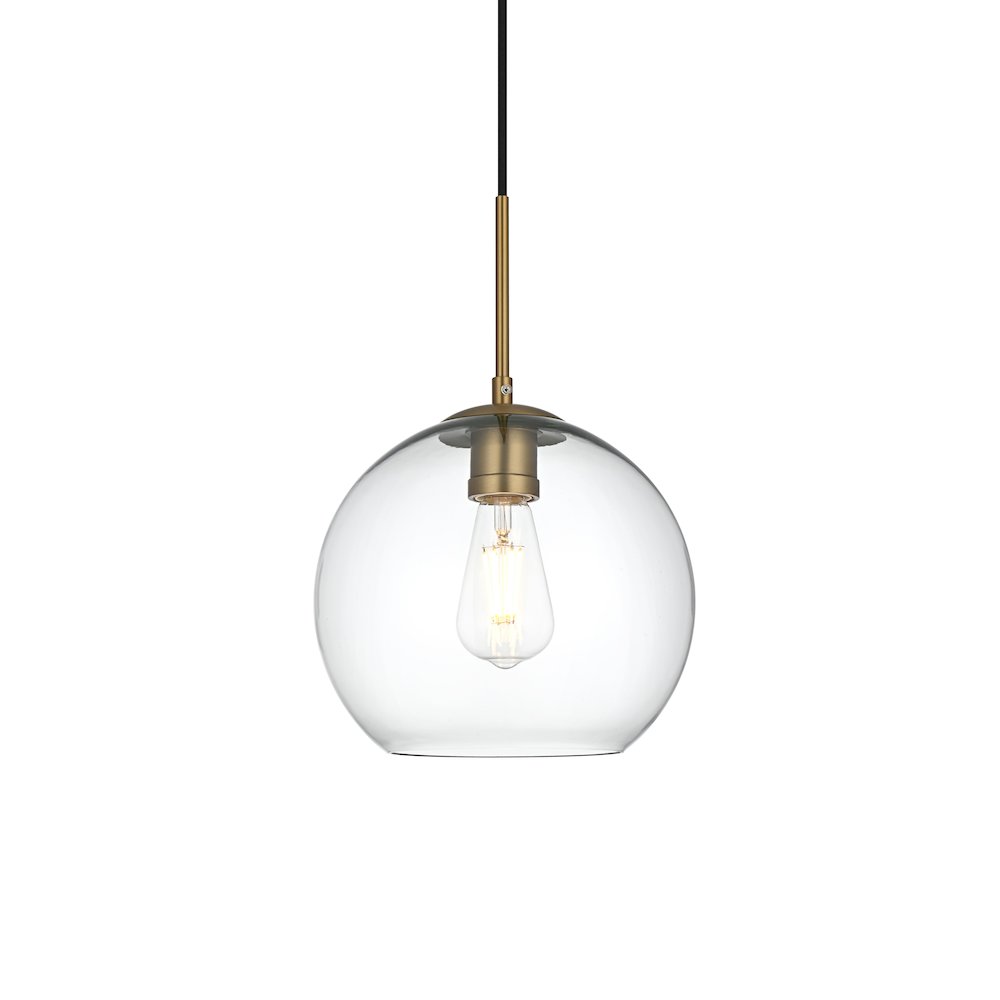 Baxter 10 Inch Pendant Clear Shade in Satin Gold