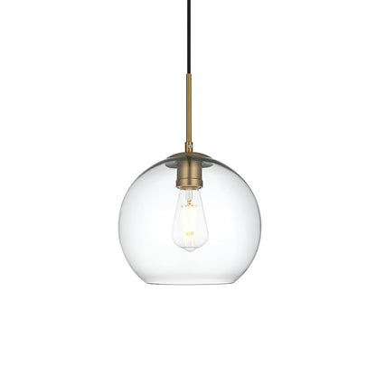 Baxter 10 Inch Pendant Clear Shade in Satin Gold