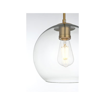 Baxter 10 Inch Pendant Clear Shade in Satin Gold