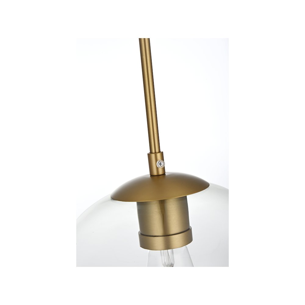 Baxter 10 Inch Pendant Clear Shade in Satin Gold