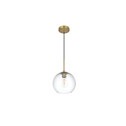 Baxter 10 Inch Pendant Clear Shade in Satin Gold