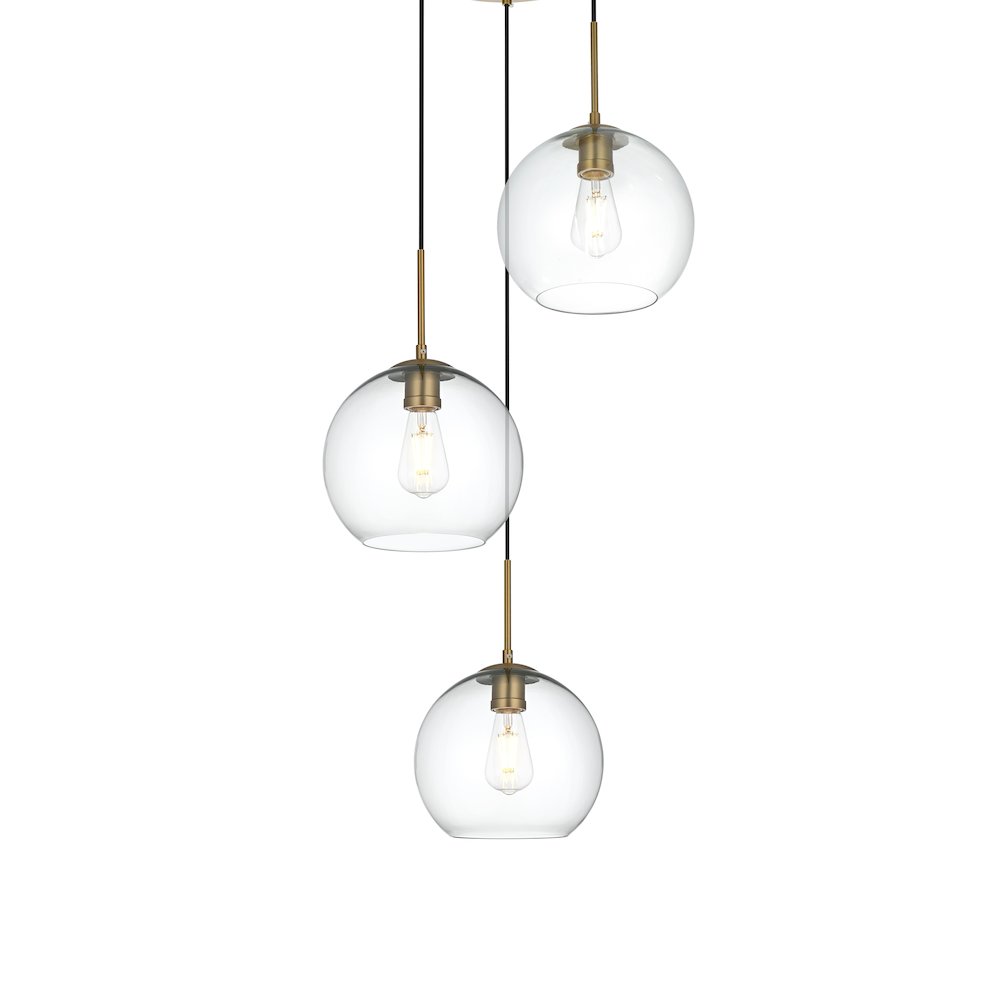 Baxter 20 Inch Pendant Clear Shade in Satin Gold