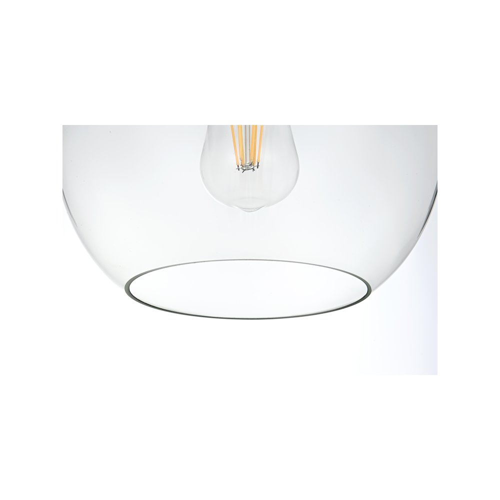 Baxter 20 Inch Pendant Clear Shade in Satin Gold