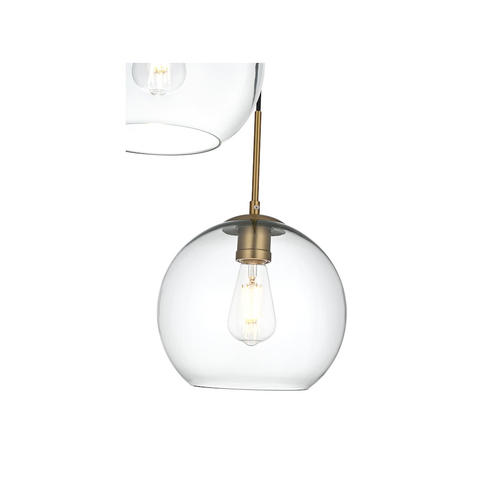 Baxter 20 Inch Pendant Clear Shade in Satin Gold