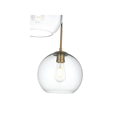 Baxter 20 Inch Pendant Clear Shade in Satin Gold