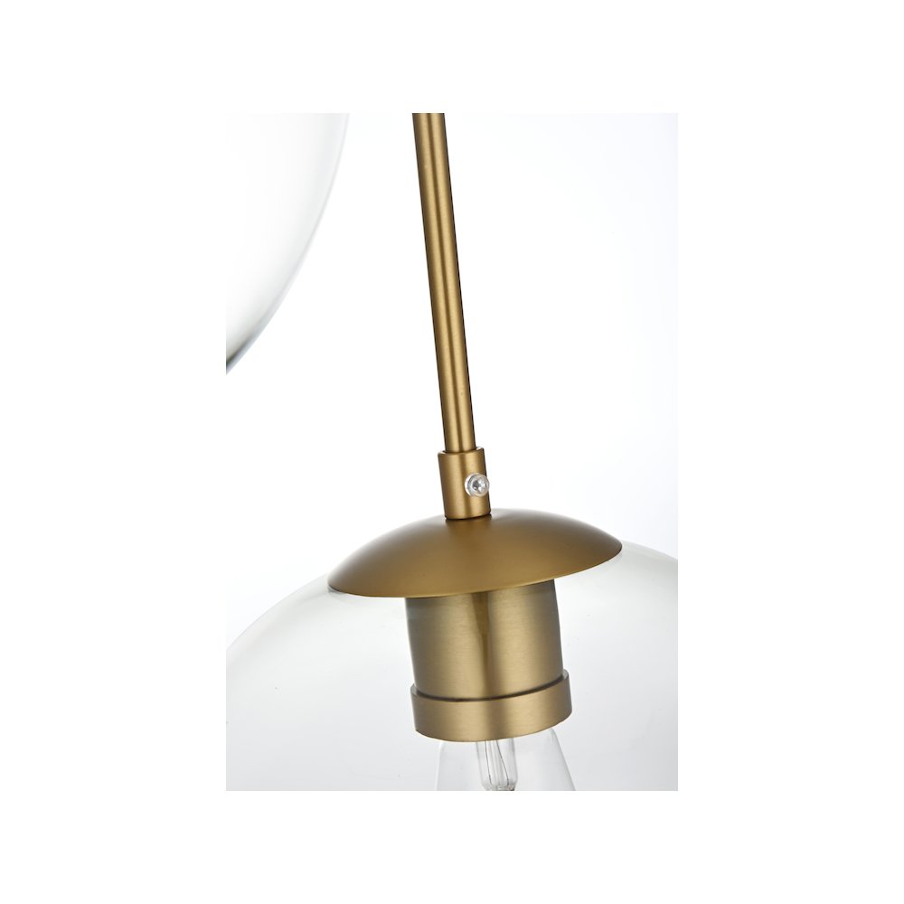 Baxter 20 Inch Pendant Clear Shade in Satin Gold