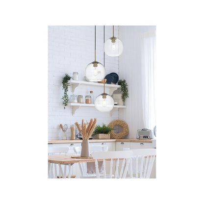 Baxter 20 Inch Pendant Clear Shade in Satin Gold