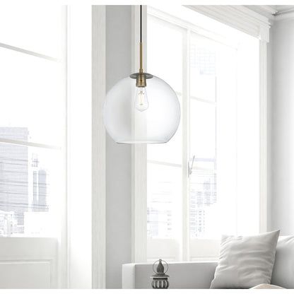 Baxter 14 Inch Pendant Clear Shade in Satin Gold