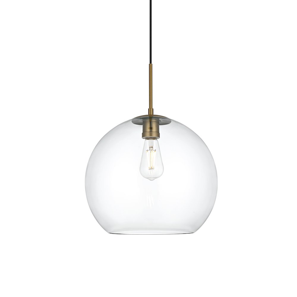 Baxter 14 Inch Pendant Clear Shade in Satin Gold