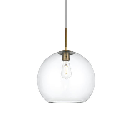 Baxter 14 Inch Pendant Clear Shade in Satin Gold