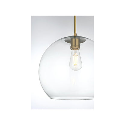 Baxter 14 Inch Pendant Clear Shade in Satin Gold