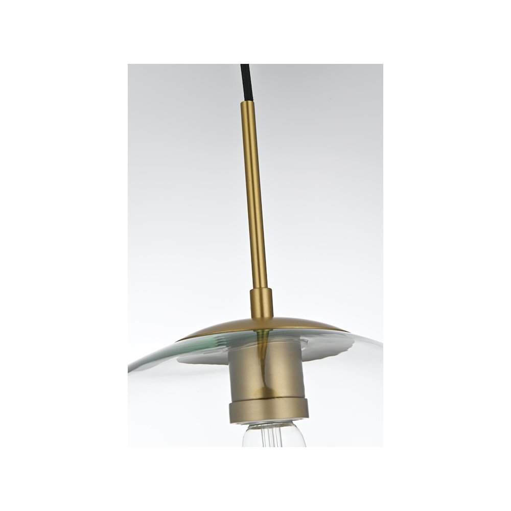 Baxter 14 Inch Pendant Clear Shade in Satin Gold