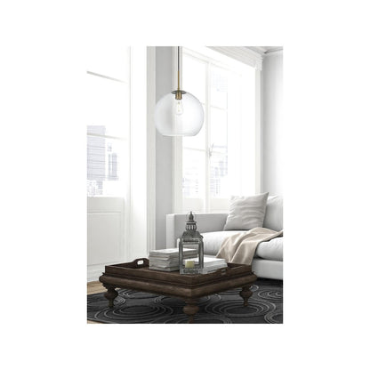 Baxter 14 Inch Pendant Clear Shade in Satin Gold