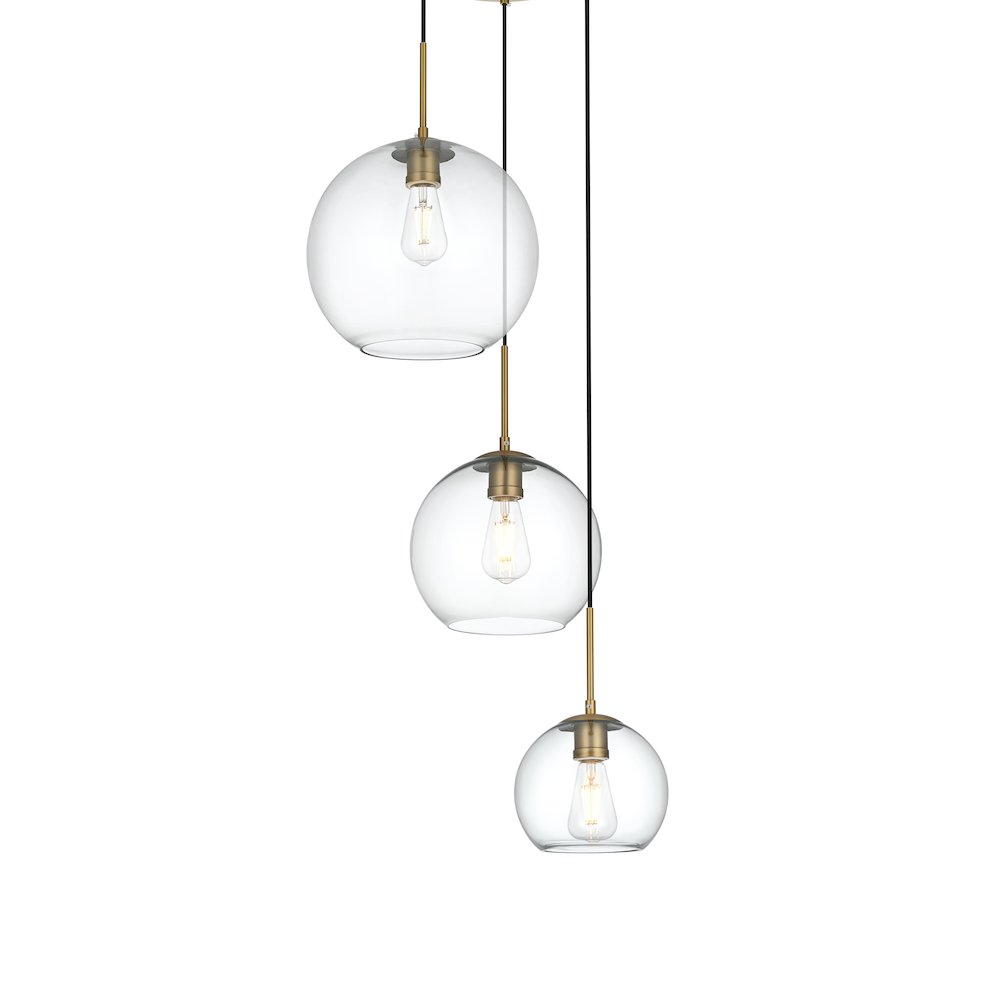 Baxter 21 Inch Pendant Clear Shade in Satin Gold
