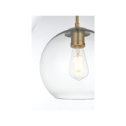 Baxter 21 Inch Pendant Clear Shade in Satin Gold