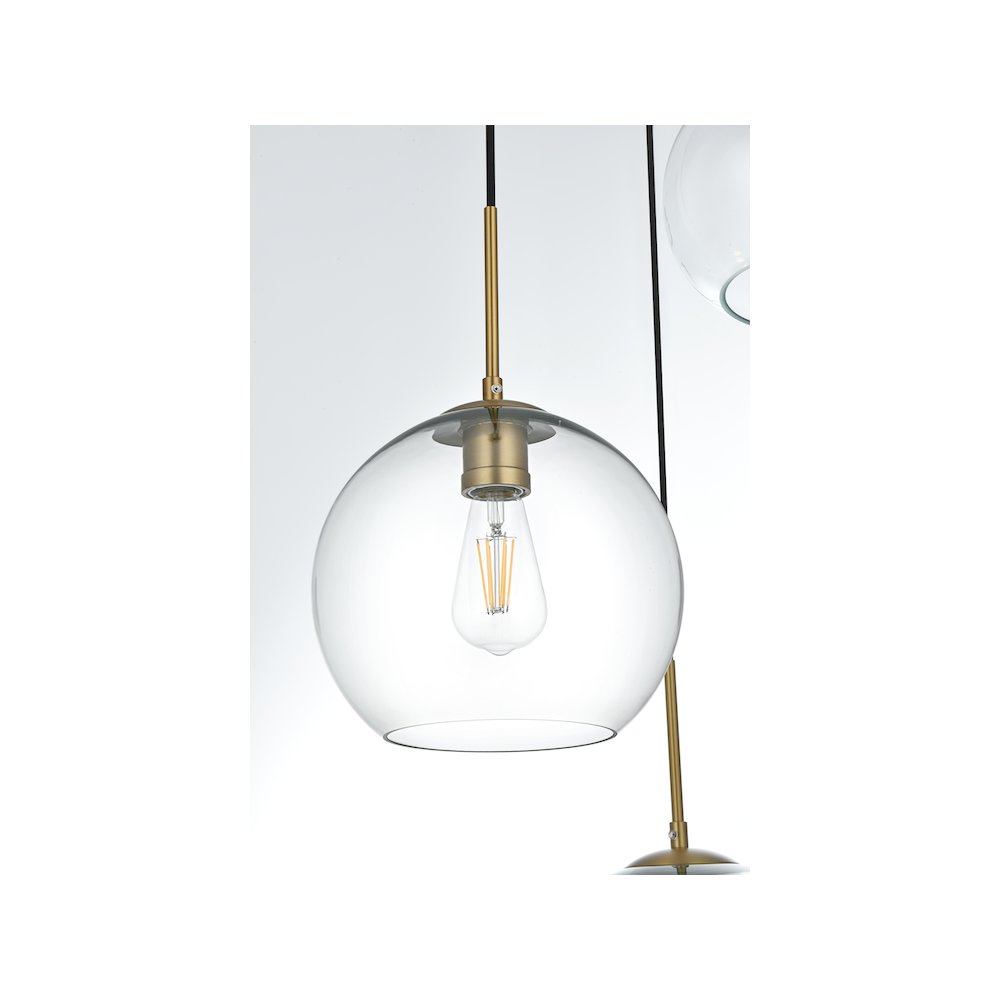 Baxter 21 Inch Pendant Clear Shade in Satin Gold
