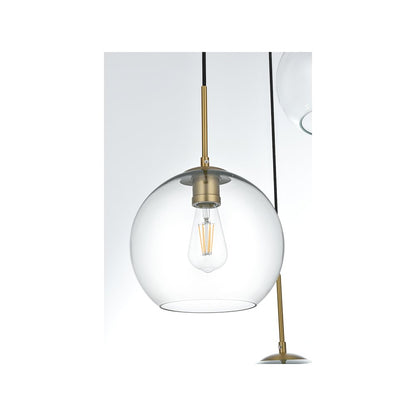 Baxter 21 Inch Pendant Clear Shade in Satin Gold