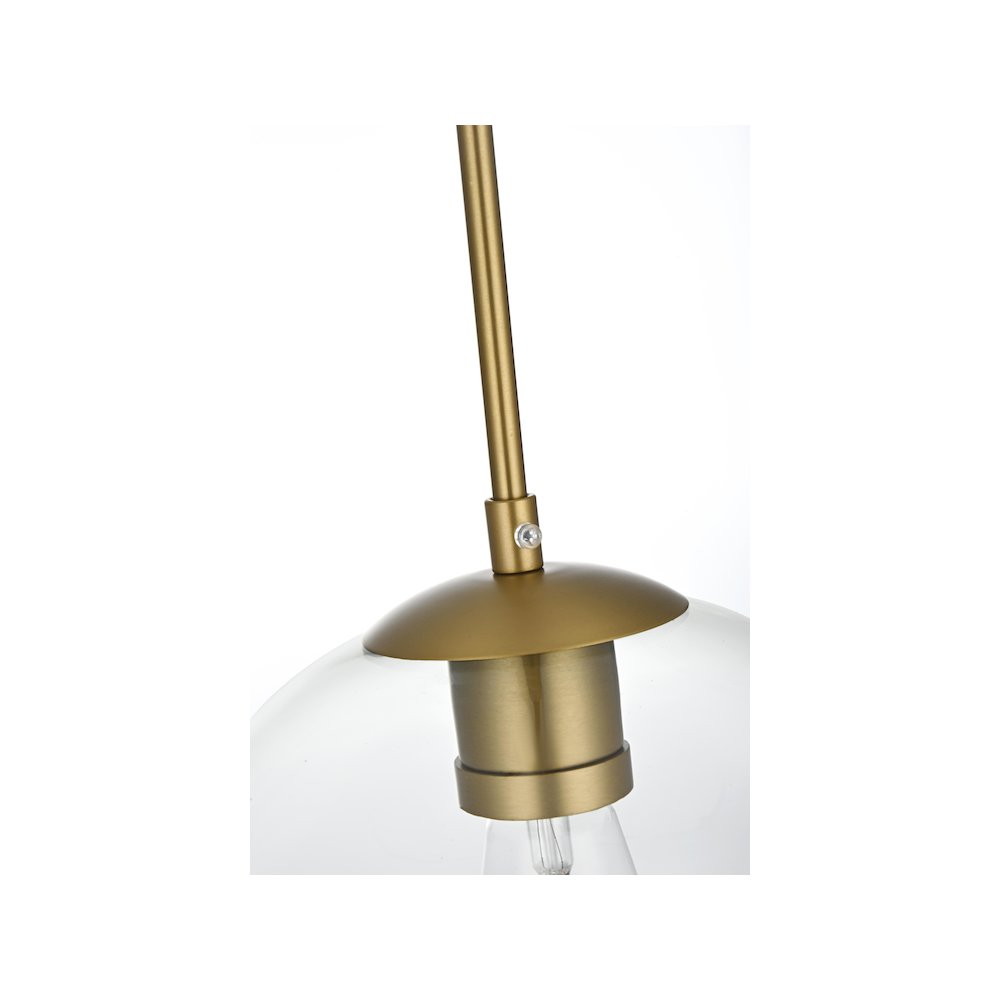 Baxter 21 Inch Pendant Clear Shade in Satin Gold