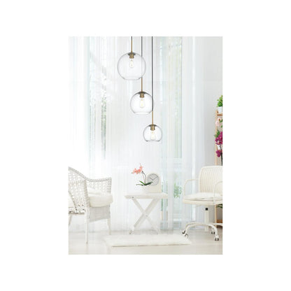 Baxter 21 Inch Pendant Clear Shade in Satin Gold