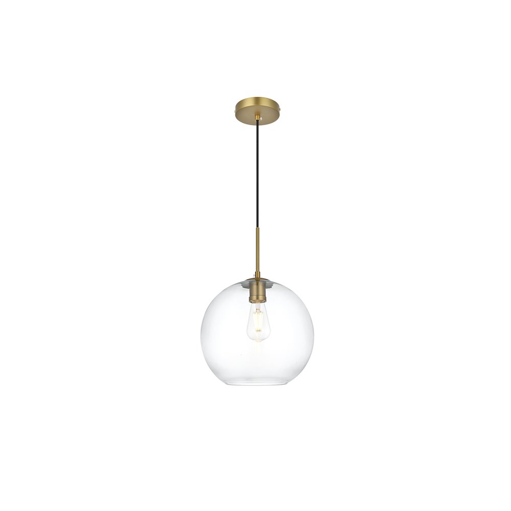 Baxter 12 Inch Pendant Clear Shade in Satin Gold