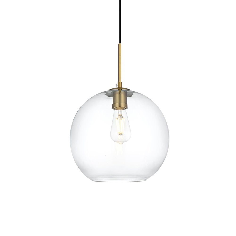Baxter 12 Inch Pendant Clear Shade in Satin Gold