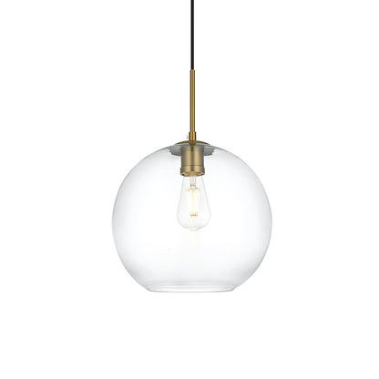 Baxter 12 Inch Pendant Clear Shade in Satin Gold