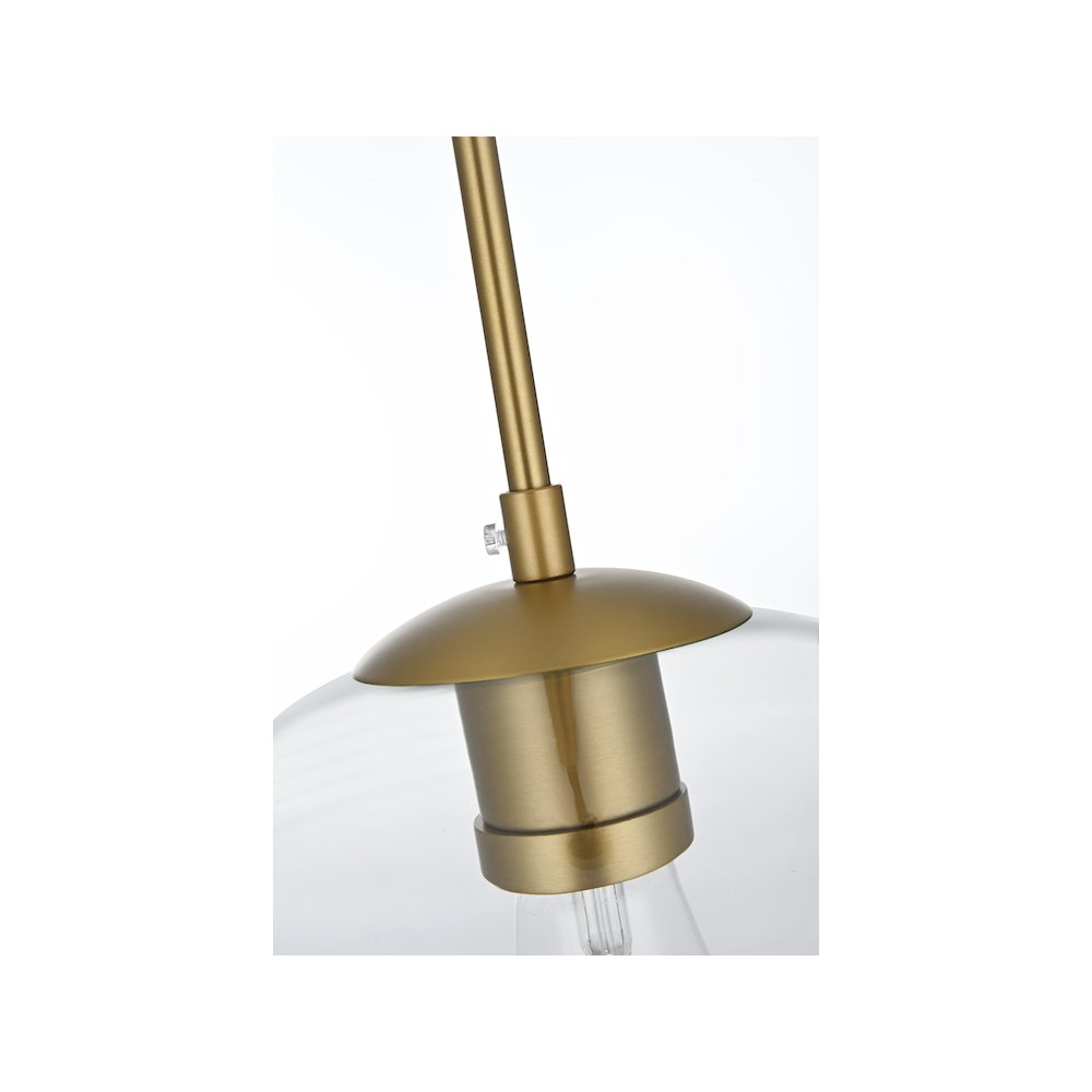 Baxter 12 Inch Pendant Clear Shade in Satin Gold