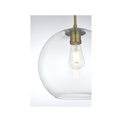 Baxter 12 Inch Pendant Clear Shade in Satin Gold