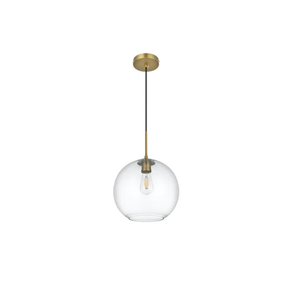 Baxter 12 Inch Pendant Clear Shade in Satin Gold