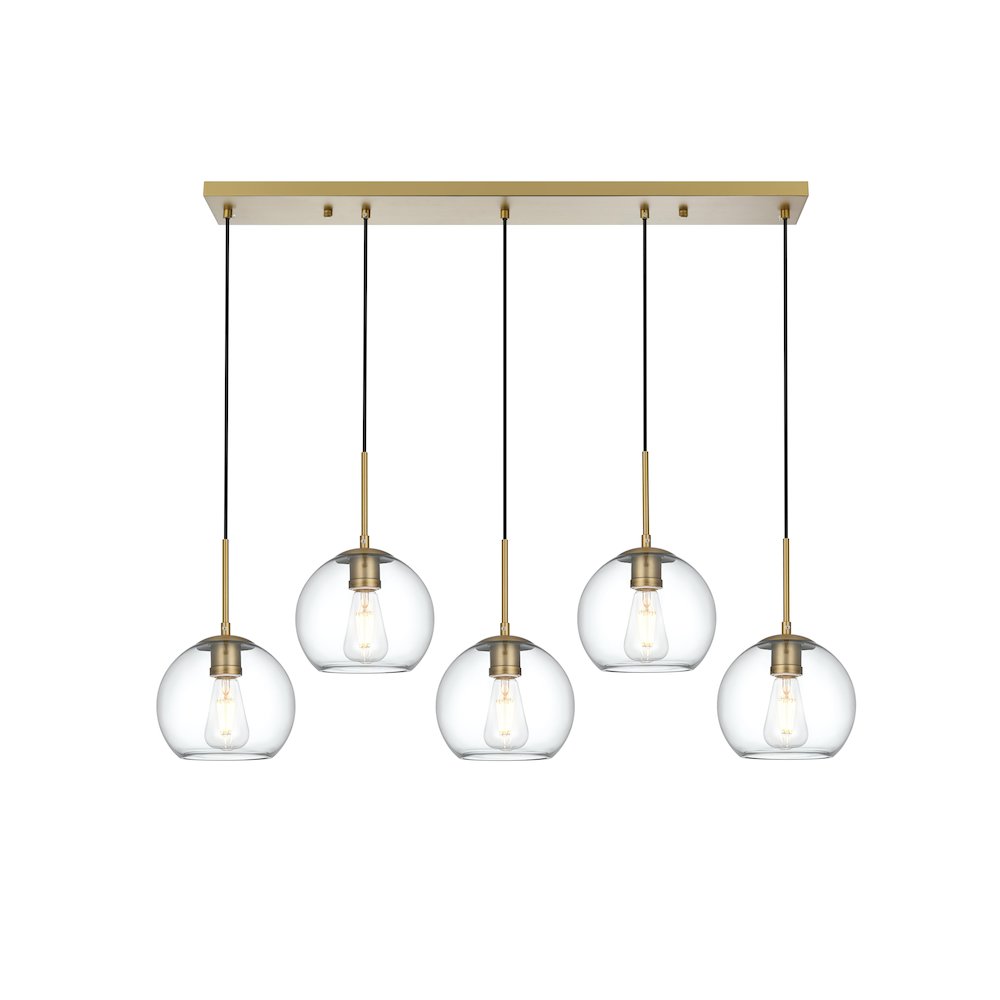 Baxter 41.5 Inch Pendant Clear Shade in Satin Gold