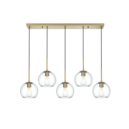 Baxter 41.5 Inch Pendant Clear Shade in Satin Gold