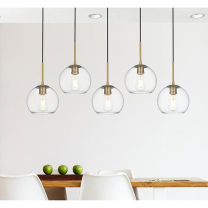Baxter 41.5 Inch Pendant Clear Shade in Satin Gold