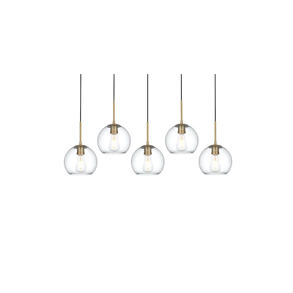 Baxter 41.5 Inch Pendant Clear Shade in Satin Gold