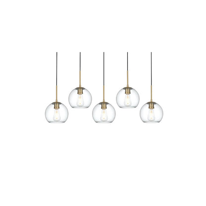 Baxter 41.5 Inch Pendant Clear Shade in Satin Gold