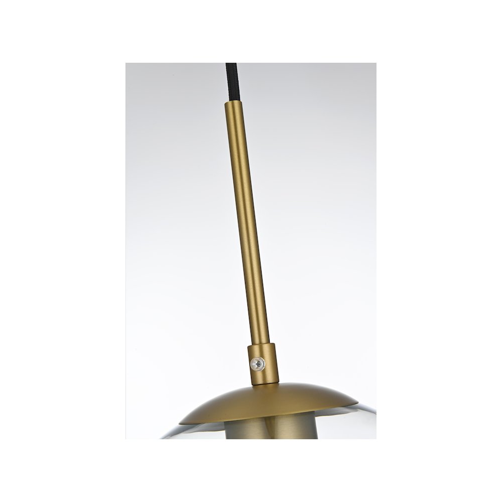 Baxter 41.5 Inch Pendant Clear Shade in Satin Gold