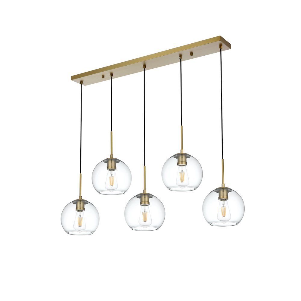 Baxter 41.5 Inch Pendant Clear Shade in Satin Gold